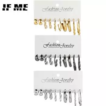 IF ME 5 шт./компл. серьги-кольца с жемчугом для женщин, аксессуары для ювелирных изделий