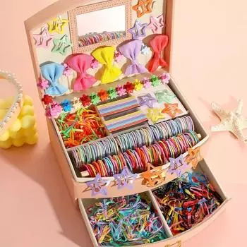 IF ME 860PCS Dopamine Модный женский эластичный комплект повязок на голову, включая бант, цветок и звезду клипсы, повязку на голову и резинку без коробки