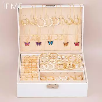 iF ME 99 шт. элегантное ретро золотое ожерелье с бабочкой, имитация серег, кольцо, 5 в 1, комплект из нескольких предметов для женщин
