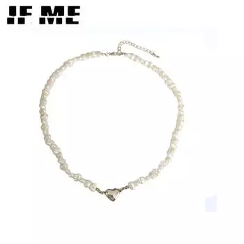 IF ME элегантное жемчужное магнитное ожерелье, простое колье-сердечко для женщин, модные аксессуары