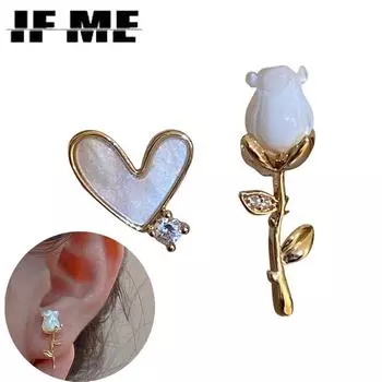 IF ME элегантные серьги с цветком в форме сердца для женщин, серьги-гвоздики, аксессуары, ювелирные изделия Style 1