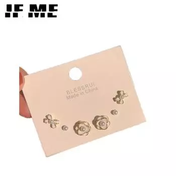 IF ME элегантные жемчужные серьги для женщин, комплект серег с бантом и цветком камелии, ювелирные аксессуары