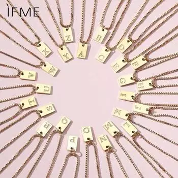 IF ME блок-буква ожерелье простой золотой кулон-цепочка колье для женщин ювелирные аксессуары A