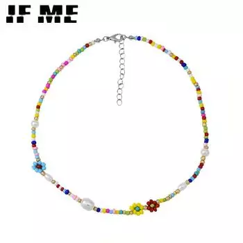 IF ME Богемия, радужные бусины ручной работы, конфетная ракушка, индивидуальное многослойное ожерелье-сателлит для женщин, модное ювелирное ожерелье 54271