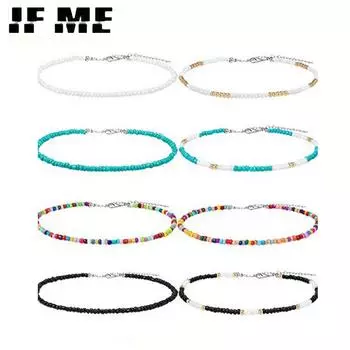 IF ME богемное простое ожерелье из бисера с подвеской для женщин, модное пляжное ожерелье с простым замком, подарок ABSMT00421-54268