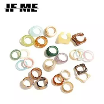 IF ME богемные цветные смоляные кольца с цветком ромашки из бисера для женщин и девочек, винтажные регулируемые декоративные эластичные кольца для вечеринок на палец, ювелирные изделия