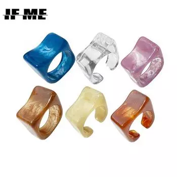 IF ME богемные цветные смоляные кольца с цветком ромашки из бисера для женщин и девочек, винтажные регулируемые декоративные эластичные кольца для вечеринок на палец, ювелирные изделия Style 1