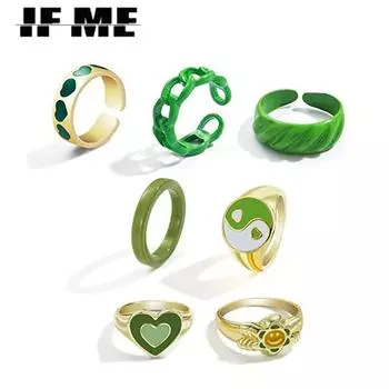 IF ME богемные серебряные кольца со звездой и луной в виде сердца, набор открывающихся колец для пар, женщин и мужчин, влюбленных, обручальные кольца с бабочками, ювелирные изделия Style 1