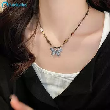 IF ME Bohemian Butterfly Ожерелье для женщин Цепочка из бисера Чокер Ювелирные изделия Аксессуары