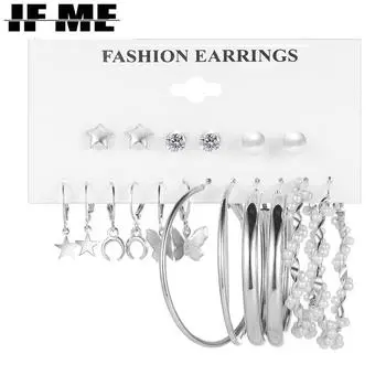 IF ME Boho висячие серьги с бабочками, комплект для женщин, модные металлические серьги, ювелирные изделия, серьги, подарки на вечеринку 9PAIRS/SET