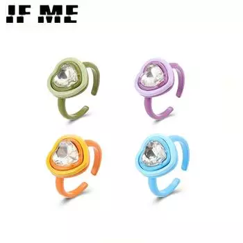 IF ME Ins эстетические красочные 3-слойные металлические кольца с сердечками для женщин и девочек, модные вечерние украшения, женский аксессуар DY5432104