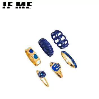 IF ME INS Стиль Красочное ожерелье с подвеской в форме сердца Инь Ян Красочное кольцо для женщин Креативное красочное капающее масло летние украшения 5343903