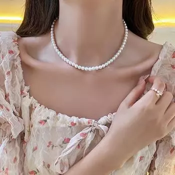 IF ME искусственный жемчуг, бусы, ожерелье для женщин, винтажный кулон, колье, цепочка на ключицы, модные аксессуары, ювелирные изделия