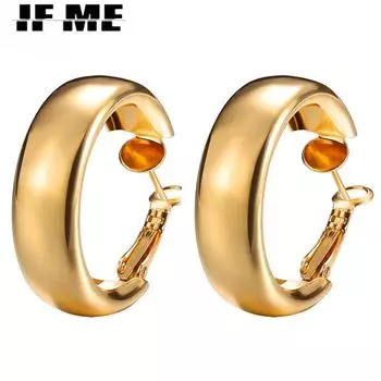 IF ME корейские индивидуальные широкие геометрические золотые серьги в стиле ретро, простые круглые серьги, ювелирные аксессуары 1
