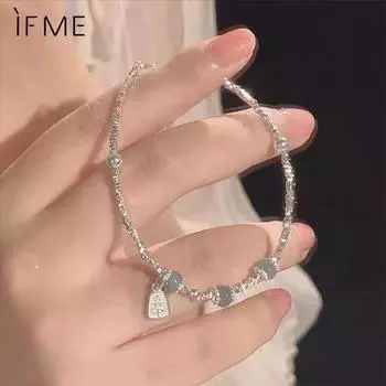 IF ME корейские серебряные бусины браслеты для женщин нерегулярные кулоны с подвеской в виде радости модные аксессуары ювелирные изделия подарок