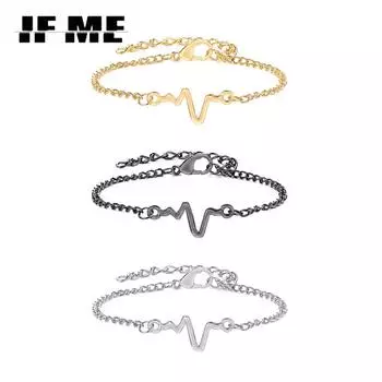 IF ME корейский волнистый браслет-цепочка, модные регулируемые золотые, серебряные браслеты, женские ювелирные аксессуары