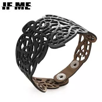 IF ME кожаный браслет в стиле панк для мужчин, винтажные ювелирные аксессуары, подарки