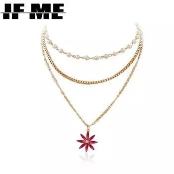 IF ME красочное ожерелье из бисера с пряжкой и цветами, колье из бисера, подарок для женщин, милый кулон, ювелирные изделия, трендовые вечерние ME5343208