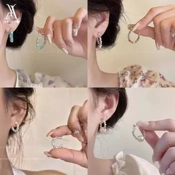 IF ME красочные бусины серьги-кольца искусственный жемчуг хрустальный бант бабочка золотые серебряные серьги для женщин гипоаллергенные аксессуары ювелирные изделия 13