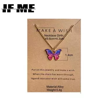 IF ME летнее красочное ожерелье с подвеской в виде бабочки для женщин, женская цепочка на ключицы, модный новый дизайн, ювелирные изделия, подарок на вечеринку 5372302