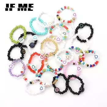 IF ME милые простые регулируемые прозрачные сердечки из смолы, акриловые бусины, кольца для женщин и девочек, обручальные украшения, женский аксессуар Style 1