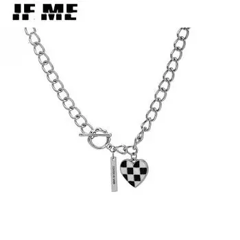 IF ME модное металлическое ожерелье с пряжкой OT, черно-белая сетка, ожерелье «любовь», браслет, аксессуары, ювелирные изделия 1