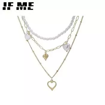 IF ME модное многослойное ожерелье с подвеской в виде сердца и змеи для женщин, Золотая цепочка с бабочкой, ожерелья, колье, подарки, ювелирные изделия