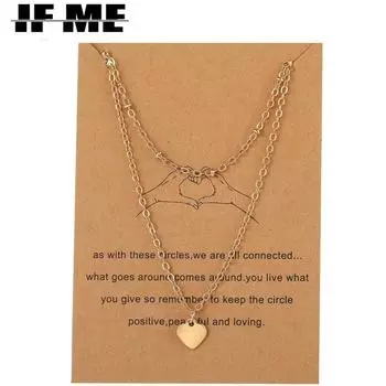 IF ME модное ожерелье, креативное простое ожерелье с подвеской «Любовь», многослойное ожерелье, ювелирные изделия для женщин
