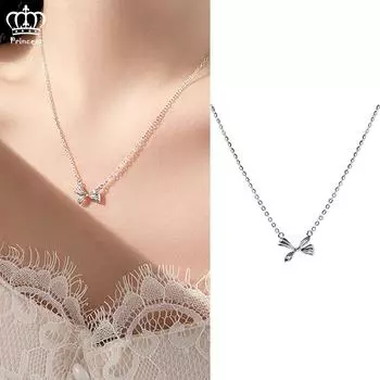 IF ME модное ожерелье с бантом для женщин простой серебряный резной кулон-цепочка аксессуары ювелирные изделия подарок