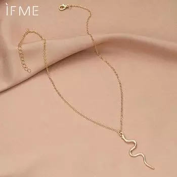 IF ME Модное, персонализированное, простое и универсальное ожерелье из розового золота с подвеской в форме змеи, женские аксессуары 2