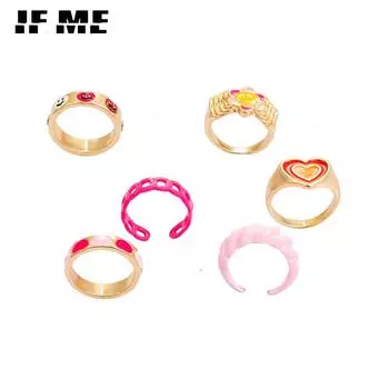 IF ME модные акриловые кольца из смолы, открытые штабелируемые кольца на палец Y2K, кольца для женщин, украшение для вечеринки 5303301