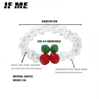 IF ME модные декоративные прозрачные смоляные акриловые бусины вишневые кольца для женщин и девочек регулируемые эластичные элегантные шикарные вечерние кольца ювелирные изделия DY54114