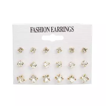 IF ME модные геометрические серьги-гвоздики золотого, серебряного цвета с кубическим цирконием, набор для женщин, модные серьги, подарки, ювелирные изделия 5483