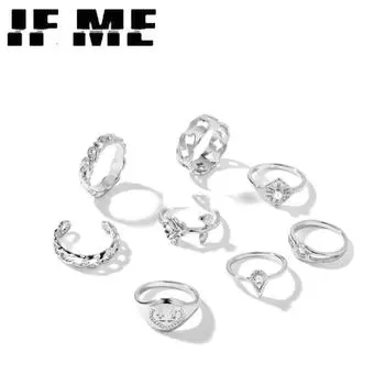 IF ME модные геометрические серебряные кольца Ронд для женщин, модные кольца-цепочки, вечерние ювелирные изделия, подарок FCS140625