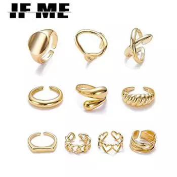 IF ME модные кольца из смолы, набор колец для женщин, женские модные золотые металлические сплавы, кольцо на палец с открытием в форме бабочки, свадебные подарки, ювелирные изделия Style 68