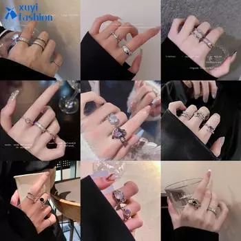 IF ME модные серебряные кольца с бабочкой и сердцем, искусственный жемчуг, драгоценные камни, циркон, кольца для женщин, ювелирные аксессуары