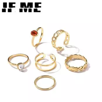 IF ME модные широкие тонкие простые плетеные мозаичные бабочки женские темпераментные кольца набор для женщин подарок на годовщину повседневное ношение украшений 52799