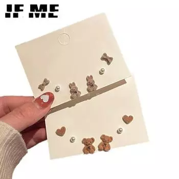 IF ME модные жемчужные серьги для женщин милый медведь кролик бант сердце серьги ювелирные аксессуары Style 1