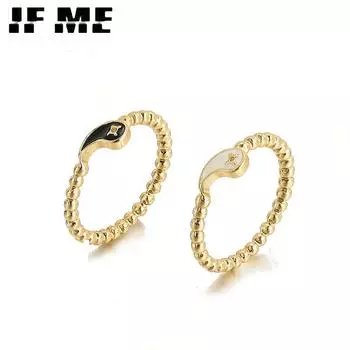 IF ME модные золотые кольца для пар тай-чи, набор для женщин и мужчин, черно-белые кольца для влюбленных, кольца дружбы, обручальные свадебные украшения