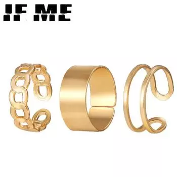 IF ME модные золотые кольца в стиле хип-хоп, набор колец для женщин и девочек, простые геометрические кольца в стиле панк, трендовые ювелирные изделия для вечеринки 52851