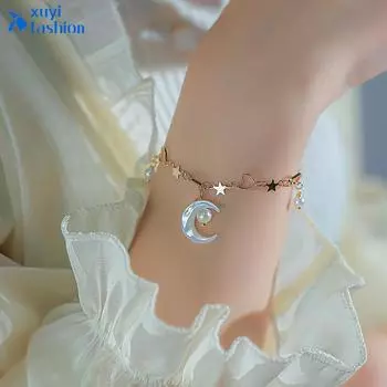 IF ME модный браслет с луной и звездой для женщин и девочек, изысканные золотые браслеты, аксессуары, ювелирные изделия