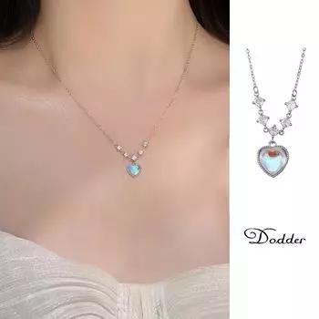 iF ME Ожерелье с сердечком из лунного камня для женщин, элегантное серебряное колье с кристаллами, аксессуары, ювелирные изделия