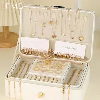 IF ME Ожерелье, серьги, набор колец, персонализированные ретро-серьги высокого класса, женские серьги с аксессуарами