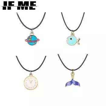 IF ME ожерелья с животными из мультфильмов, милые подвески, часы, ожерелье с планетой для женщин, девочек, детей, ювелирные изделия, рождественские подарки 5374204