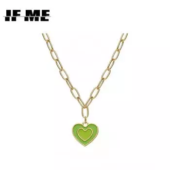 IF ME панк Радужное сердце кулон ожерелье для женщин корейское красочное сердце из бисера колье-цепочка ожерелья пара ювелирных изделий CS5413804