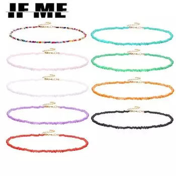 IF ME Простое колье-колье из бисера, женское модное ожерелье из бисера-подставки для женщин и девочек для вечеринок, пляжных путешествий, модные ювелирные изделия Style 54