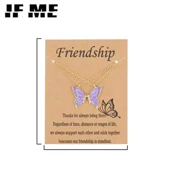 IF ME простой сложенный кулон-бабочка, ожерелье для женщин, золотая цепочка, колье, ювелирные изделия, модные аксессуары Style 1