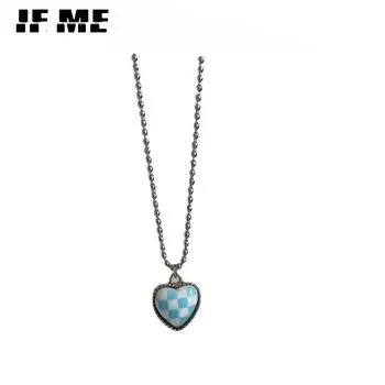 IF ME простые круглые бусы ожерелье мультяшное сердце корова кролик плед кулон колье женские аксессуары ювелирные изделия 1