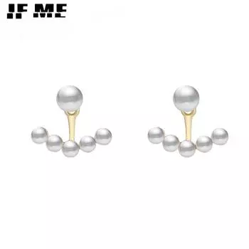 IF ME простые жемчужные серьги для женщин, золотые серьги-гвоздики, ювелирные аксессуары