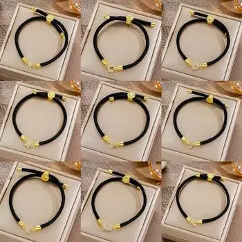 IF ME Ретро Золотой Цирконий Буква Браслет Регулируемые Плетеные Цепи Браслеты Для Женщин Ювелирные Изделия Аксессуары gold